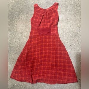 Rust Red Sleeveless Tie-Back Midi Dress | Lightweight Flowy | Size S